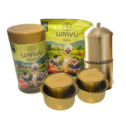 Uravu Premium Filter Coffee Powder with 2 Davaras Set